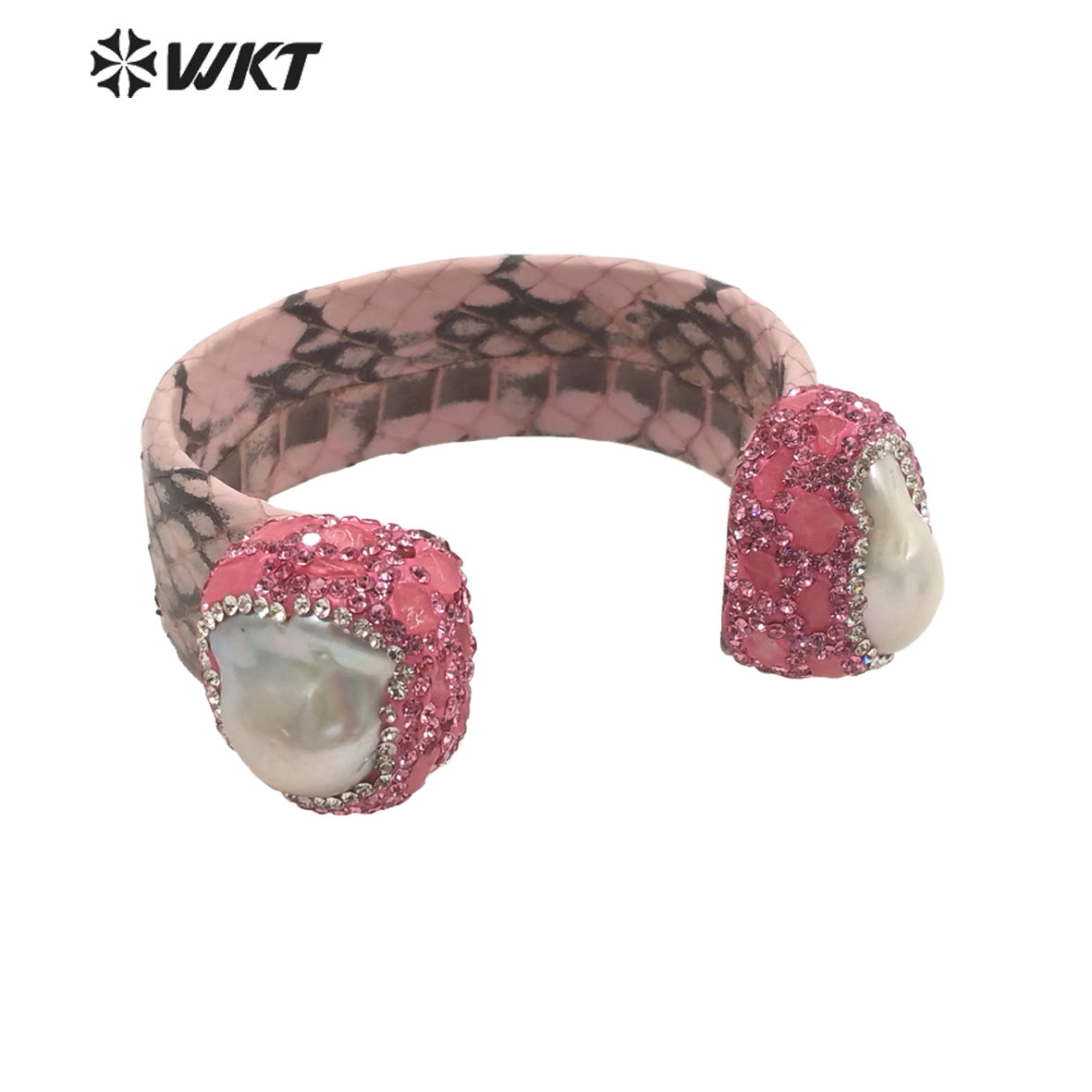 WT-MPB098 Fashionable Lovely Trendy Design 18k Real Gold Natural Baroque Pearl Adjustable Romantic Gift Woman Bangle
