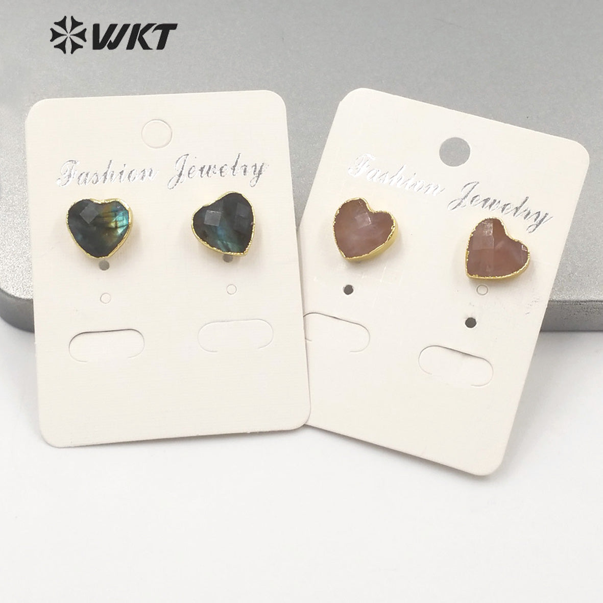 WT-E649 2021 Best Fashion Jewelry Earrings Gemstone Heart-shaped Earrings Elegant Fine Attractive Earrings for Lady As a Gift