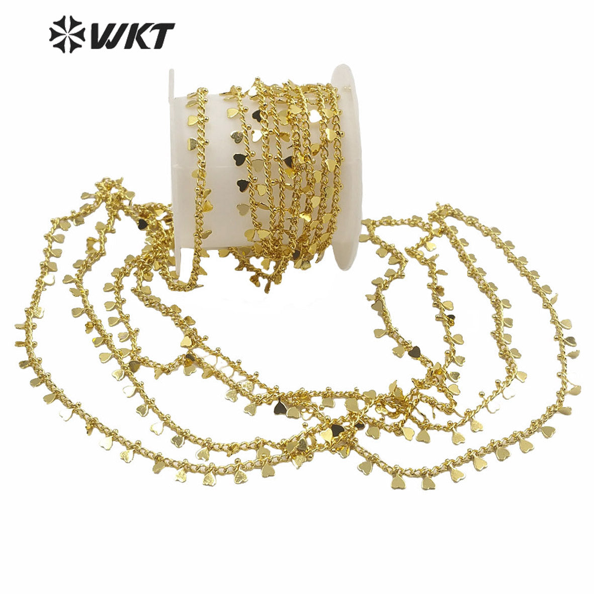 WT-BC138 Populared New Gold Electroplated Brass Chain by Meter Women Charming Tiny Charms Chain for Necklace Making
