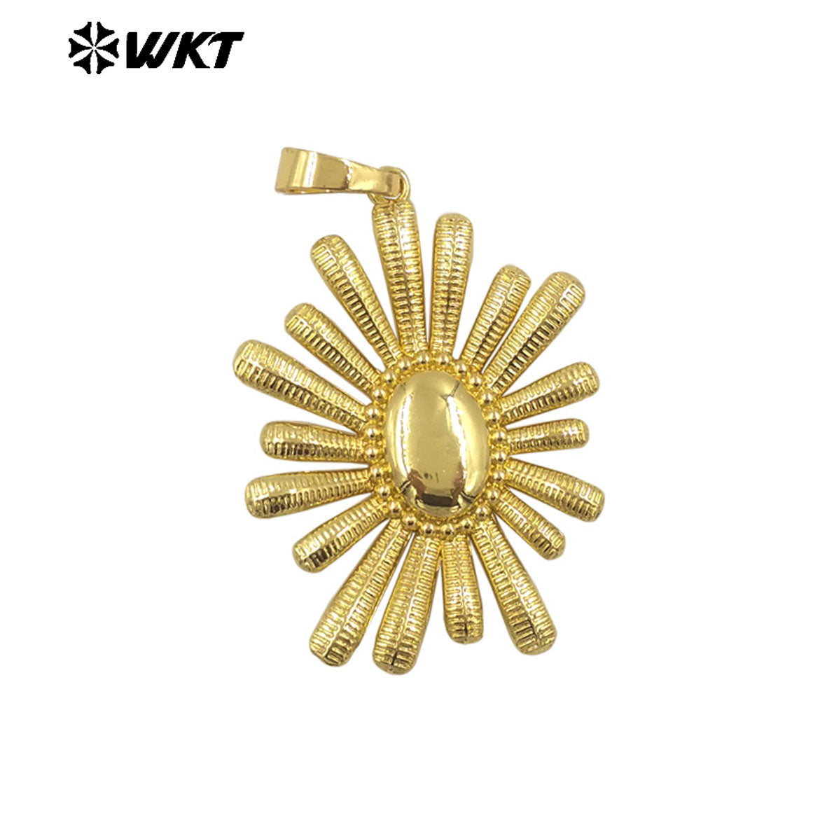 WT-P1995 Latest Vividly Flower Design Yellow Brass Fire Flames Pendant for Necklace or Earring Fine Crafts Accessory Making