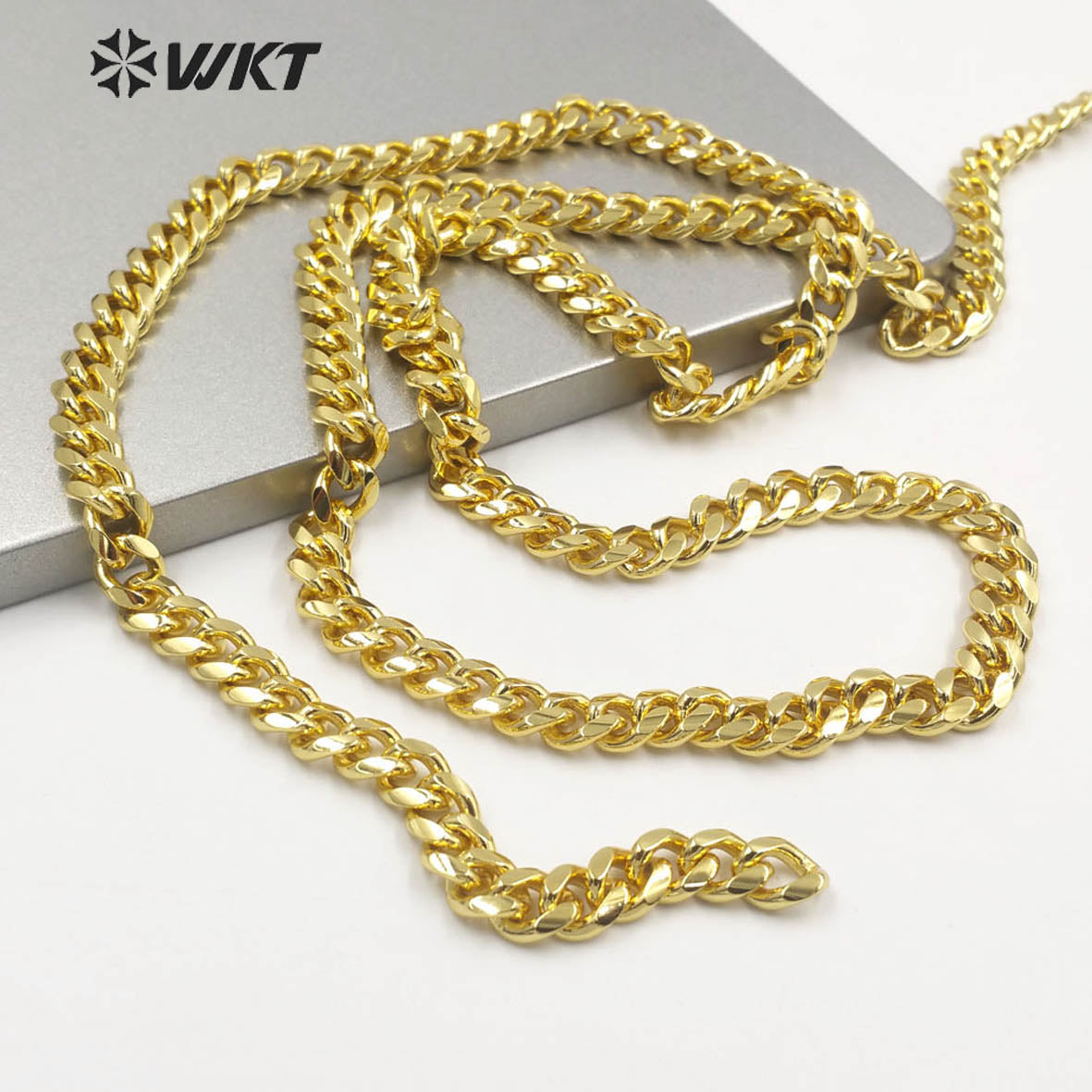 WT-BC159 Most Populared Big Chunky Free Style Alloy Metal Chain in 18k Real Gold Plated Resit Tarnishable for Necklace Chain