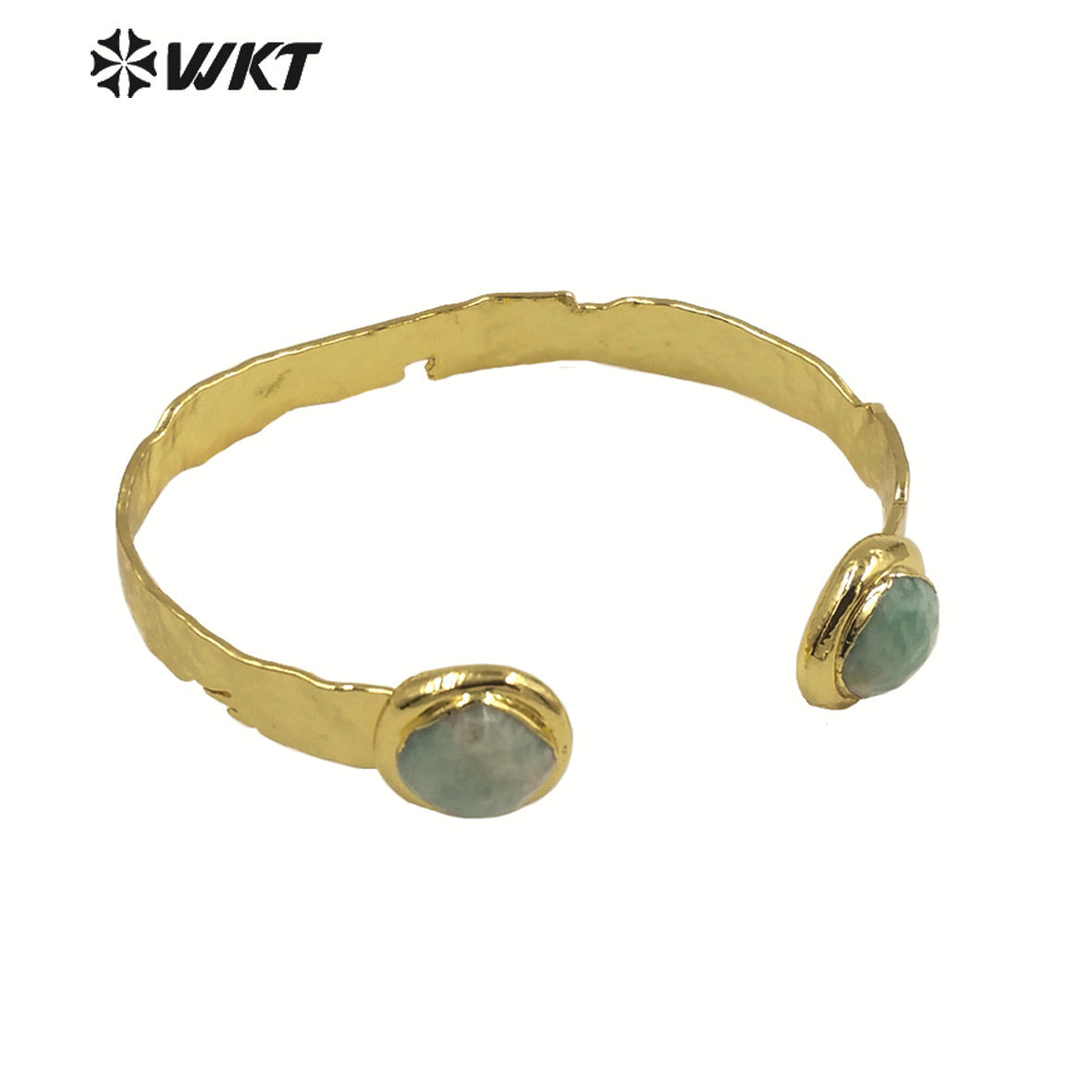 WT-B640 WKT Lovely Fashion Design Trendy Gift for Women Gemstone C Shaped Natural Colorful Gemstone Bracelets