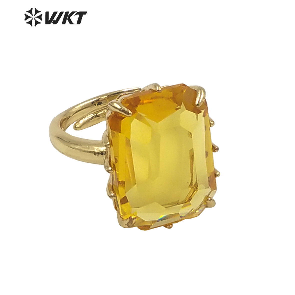 WT-R483 WKT Fashion Design Trendy Gift for Women Colorful High Quality Gorgeous Natural Crystal Stone Ring