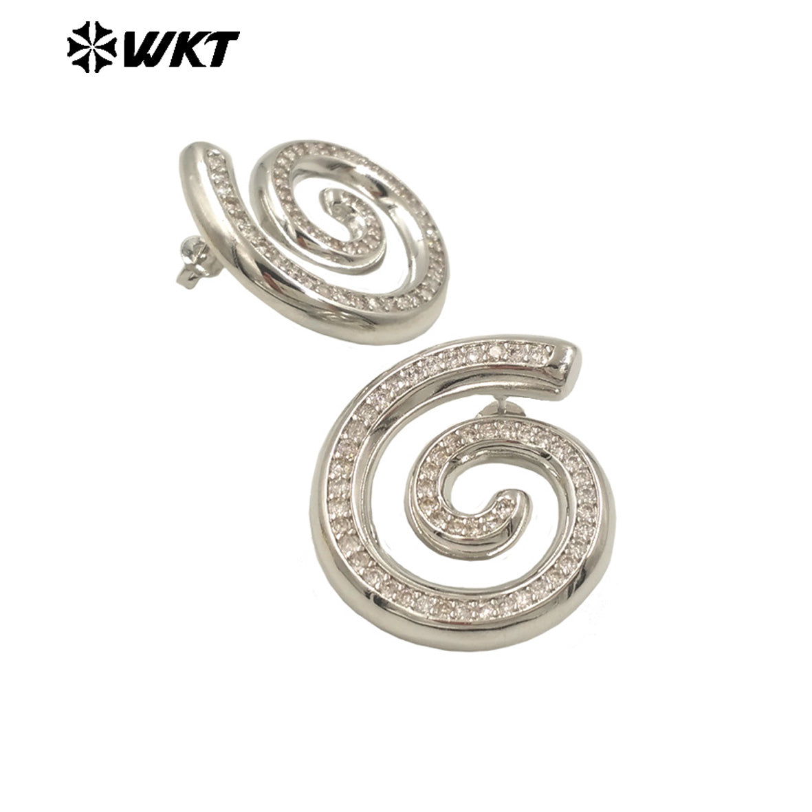WT-ME111 New Exquisite 18K Gold Plated Mosquito Coil Cubic Zircon High Quality Earrings for Women As Daily Fashion Jewelry