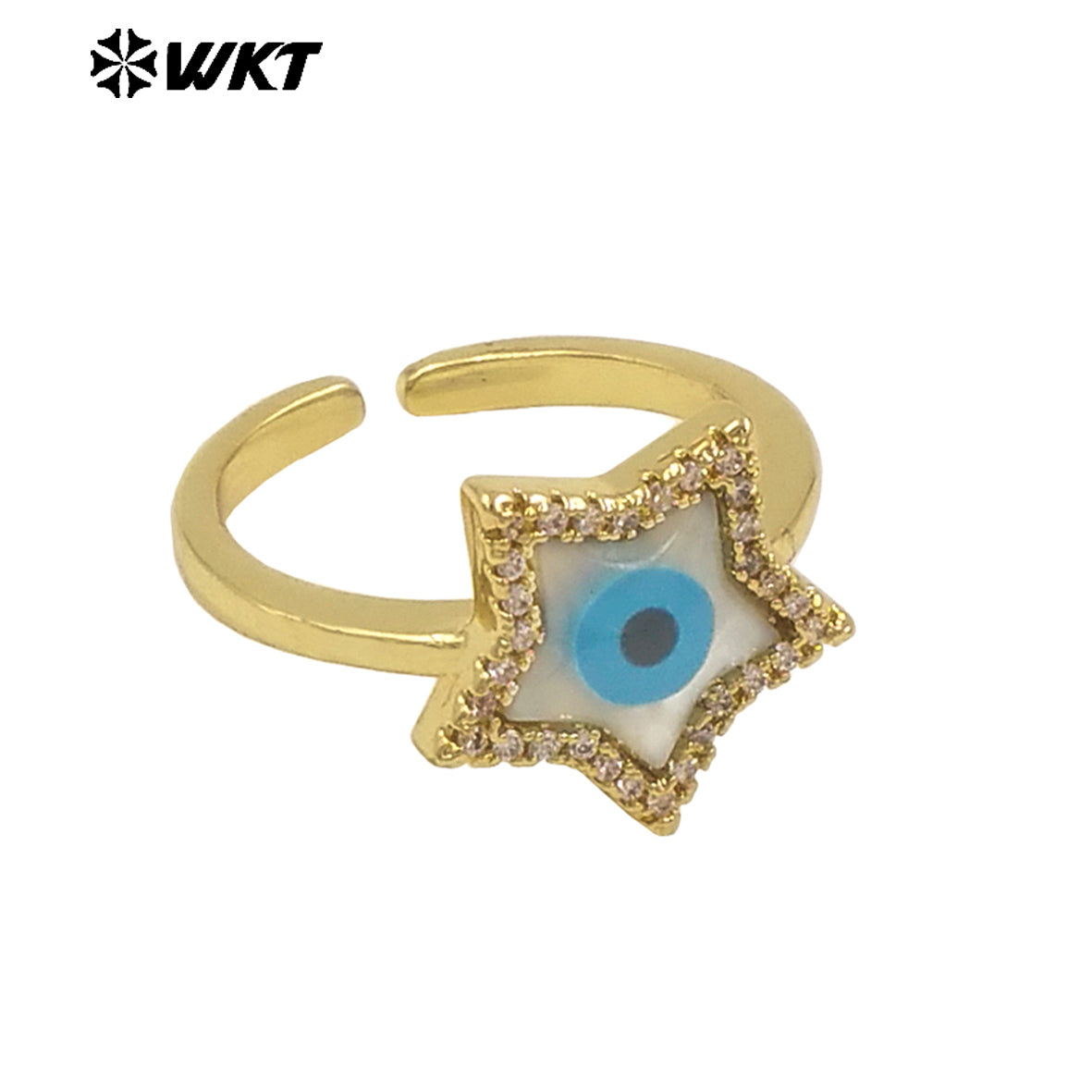 WT-MPR102 Wholesale New Gold Plated Charming Natural Shell Made Lady Lovely Star Eye Ring in Adjustable