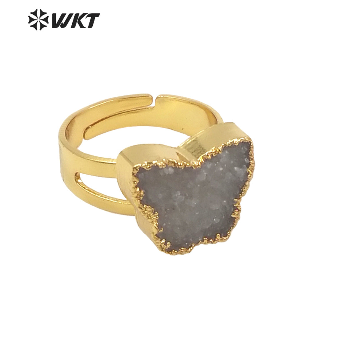 WT-R377 WKT Women Gorgeous Gold Electroplated Pearl and Tourmaline Stone Ring Fashion Gemstone Cocktail Ring for Party