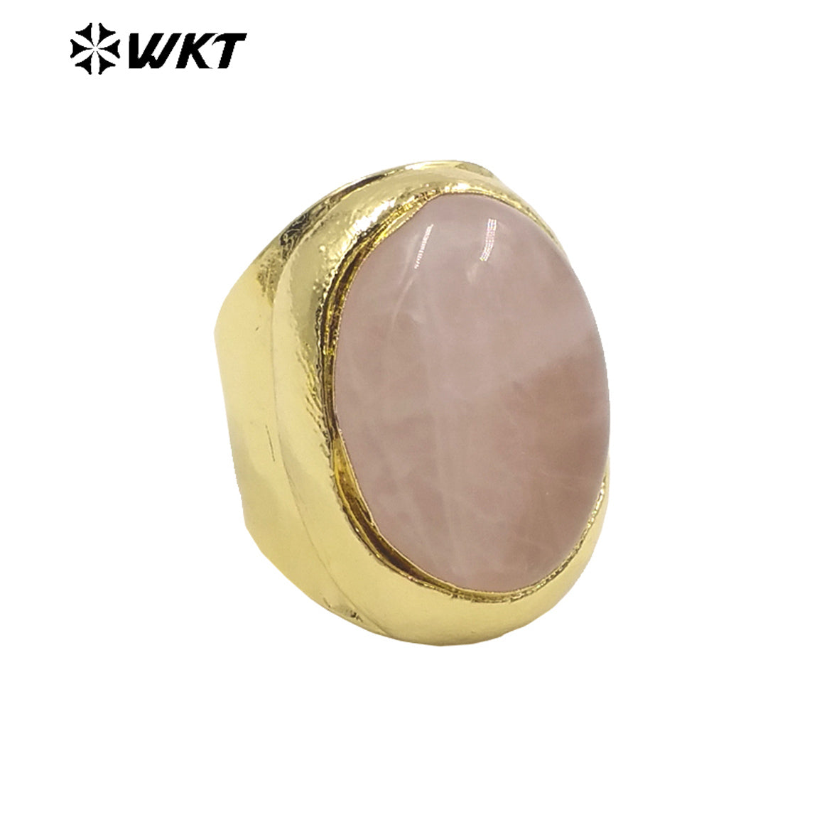 WT-R467 Newest Trendy Fashion HOT Ins Gemstone Jewelry Ring 18k Real Gold Plated Round Stone Anneversary Women Ring