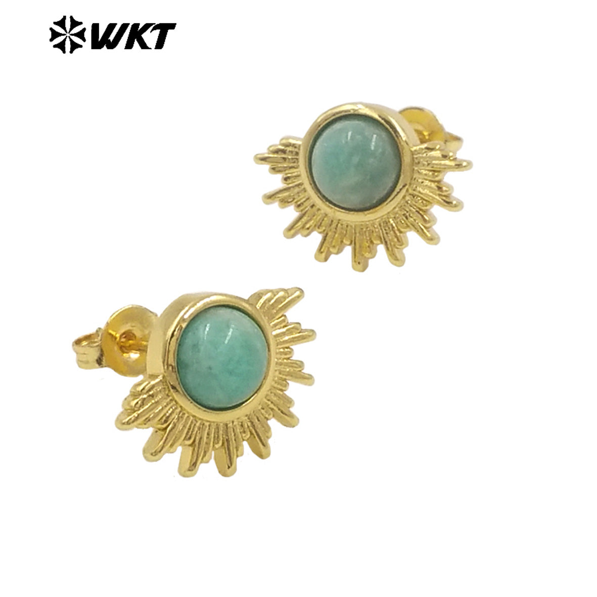 WT-E773 New Design Wholesale Natural Round Gemstone Multi-Colored Women's Earring Studs As Daily Jewelry and Birthday Gifts