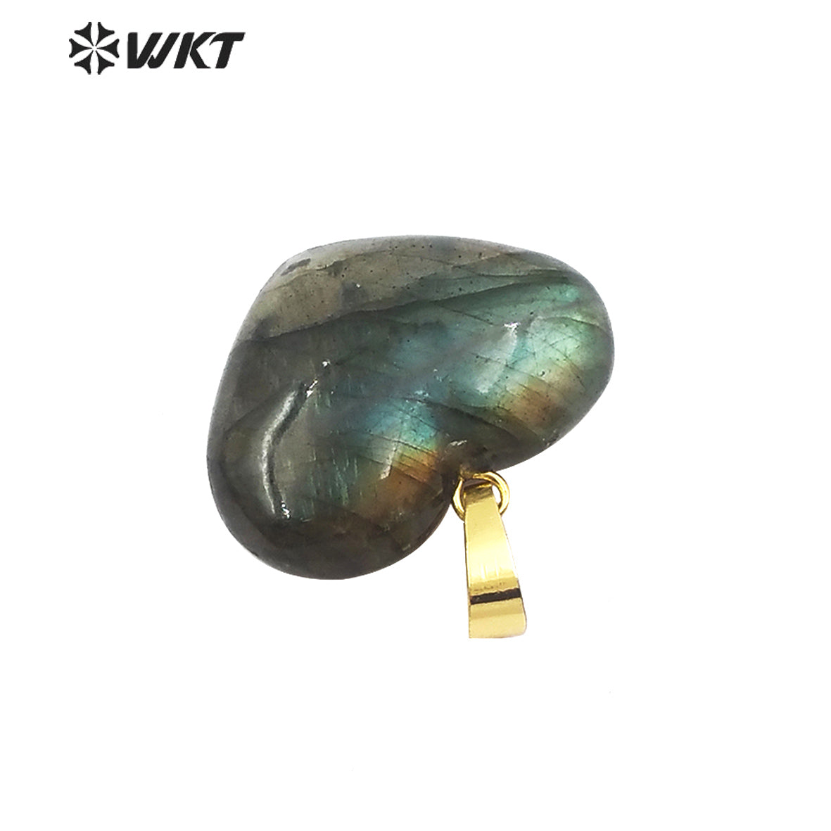 WT-P1506 Elegant Natural Bright Heart Shape Labradorite Pendant Women Fashion Charm Jewelry Labradorite Pendant