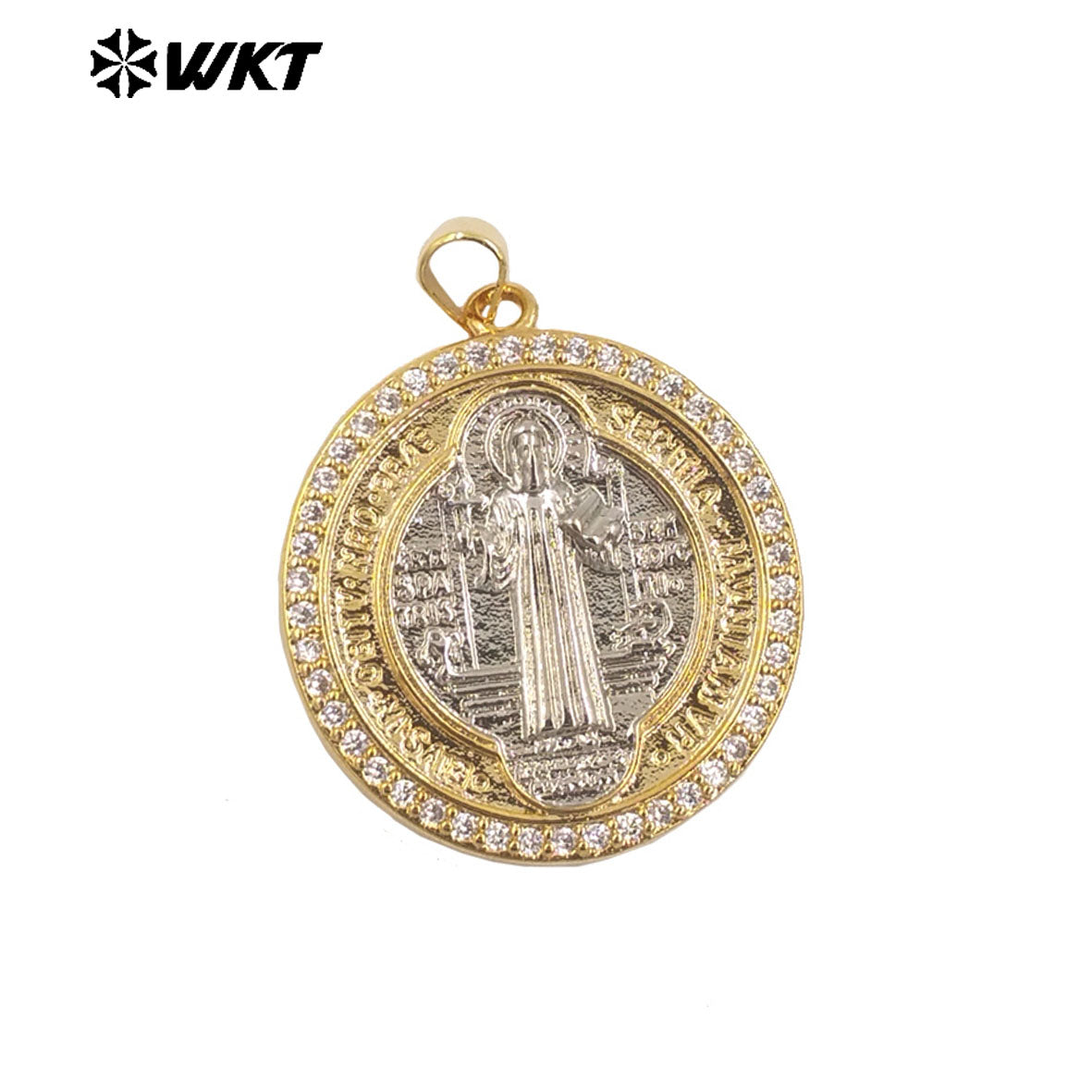 WT-MP289 Amazing New Religious Gold Electroplated St Benedict Medal Pendants for Jewelry Necklace