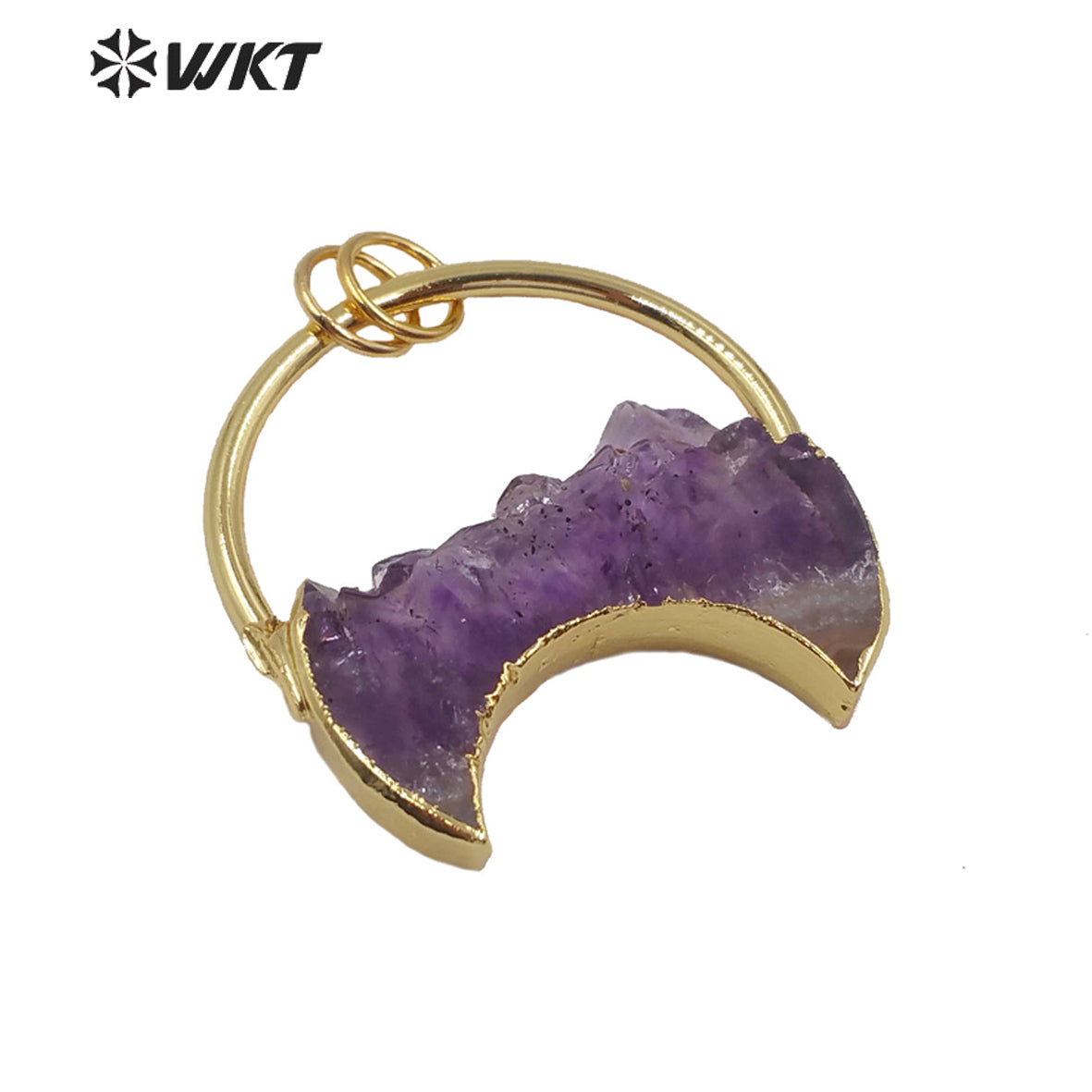 WT-P1534 Newest Crescent Amethyst Pendant Popular Lady Charming Jewelry Natural Amethyst Pendant for Necklace