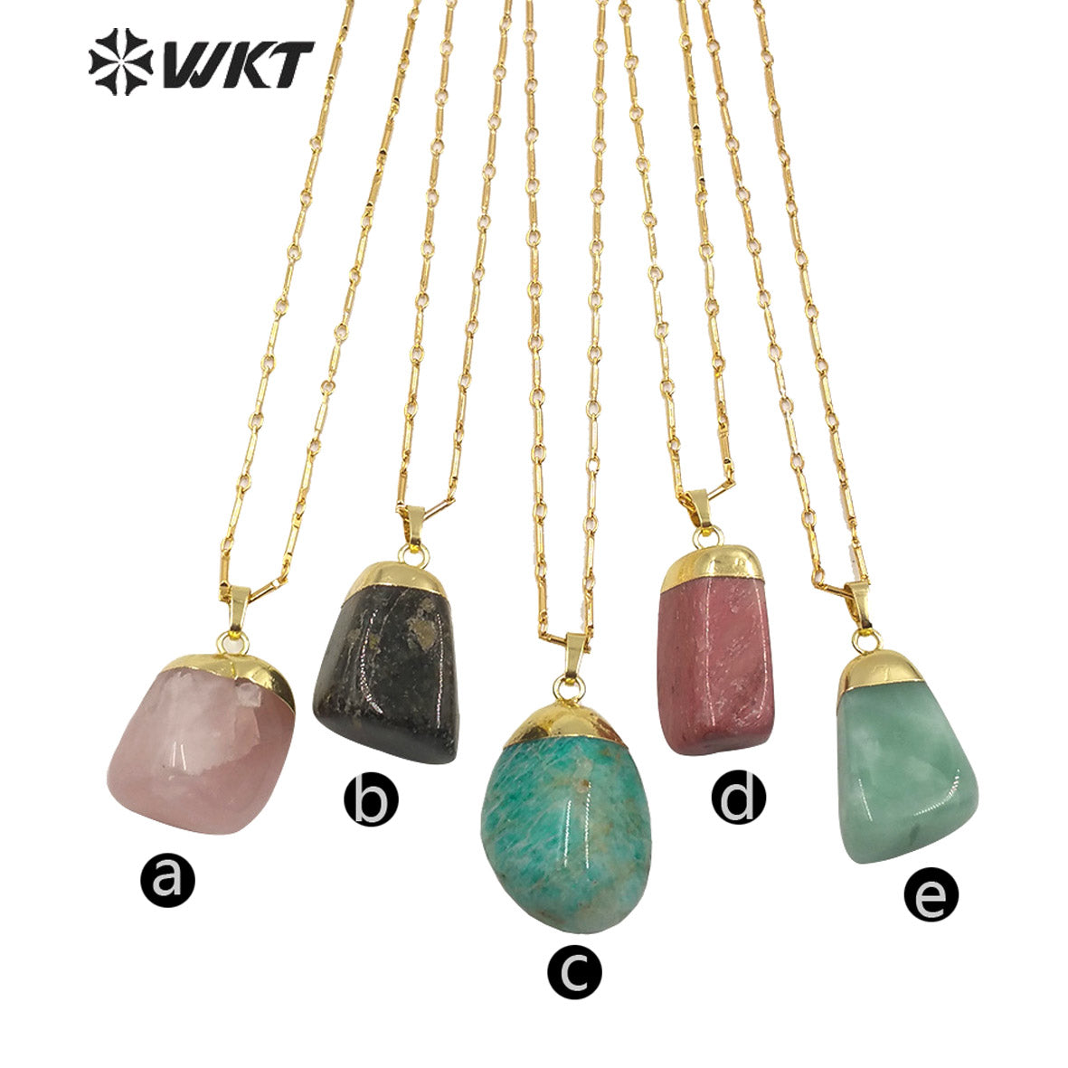 WT-N1211 Wholesale New Natural Gemstone Necklace Gold Plated Stylish Women Charm Jewelry Natural Stone Necklace