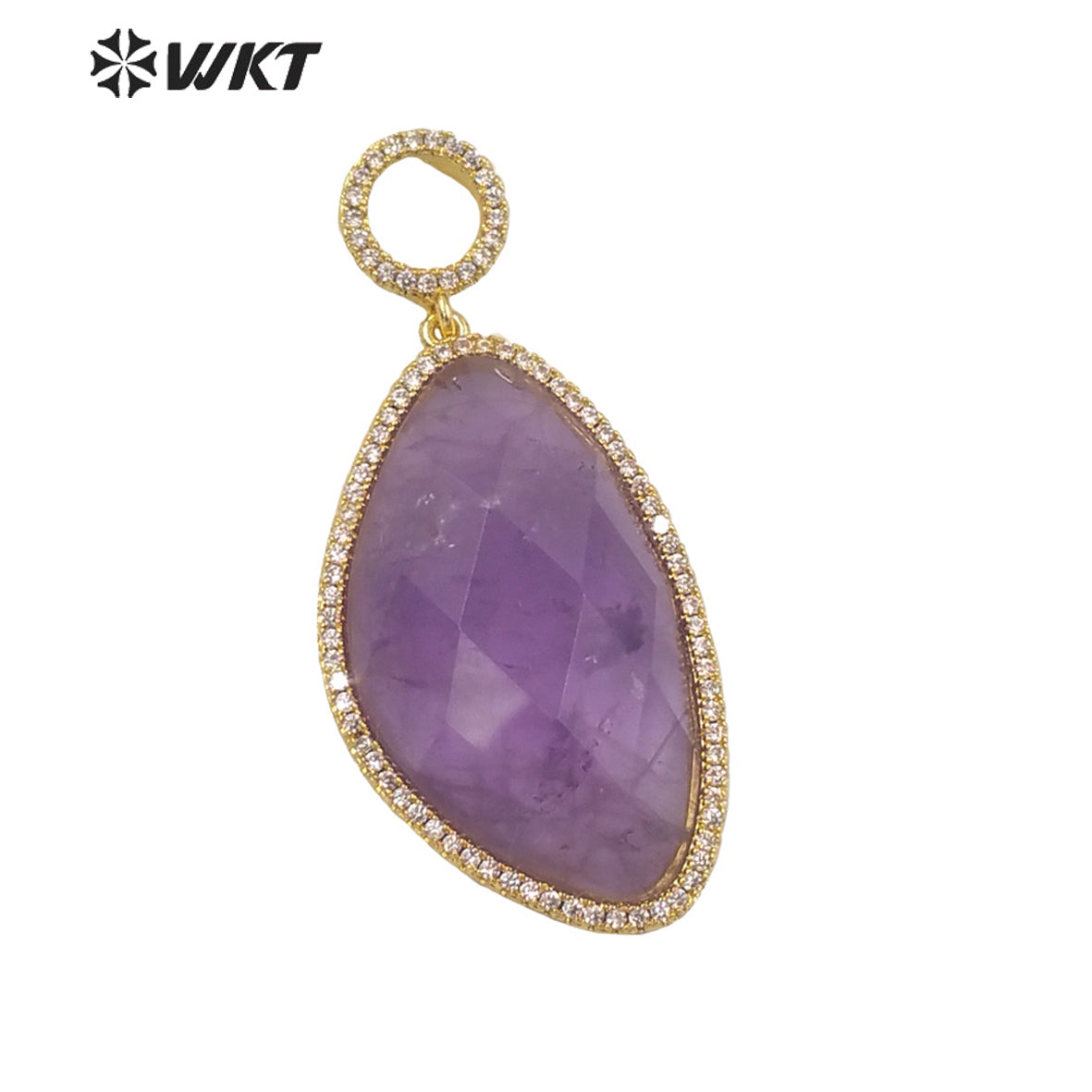 WT-MP239 WKT 2022 Hot Sale Infinity Charms Colored Stone Oval Pendant Zircon Pendant Lady Necklace Jewelry for Gift