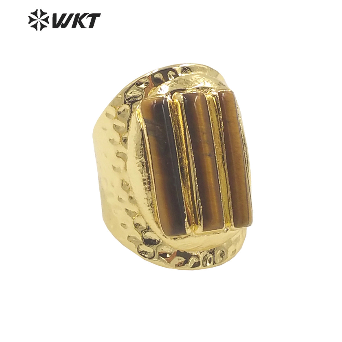 WT-R413 European and American Rings Rock 18k Real Gold Plated Multicolor Gemstone Rings Women's Jewelry Natural Gemstone Rings