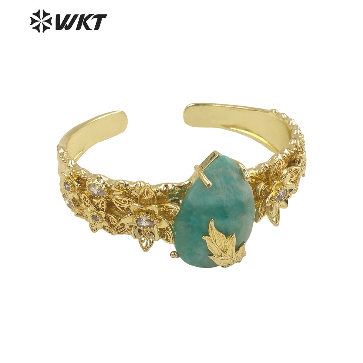 WT-B641 WKT Lovely Fashion Drop Design Trendy Gift for Women Gemstone C Shaped Natural Colorful Gemstone Bracelets