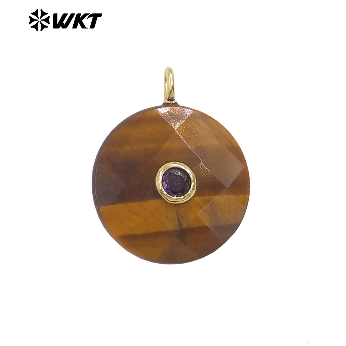 WT-P2018 Boutique Handmade Charms Faceted Cabchon Natural Gemstones Set In Zircon Pendants For Beautiful Earrings Design