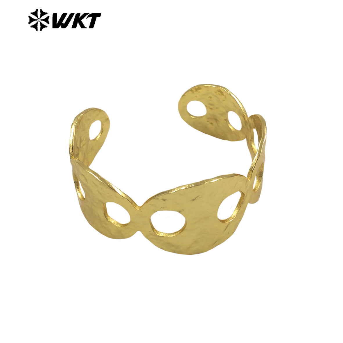 WT-B697 Gorgeous Trendy Popular 18K Gold Plated Pig Nose Shape Open Cuff Metal Bangle in Adjustable