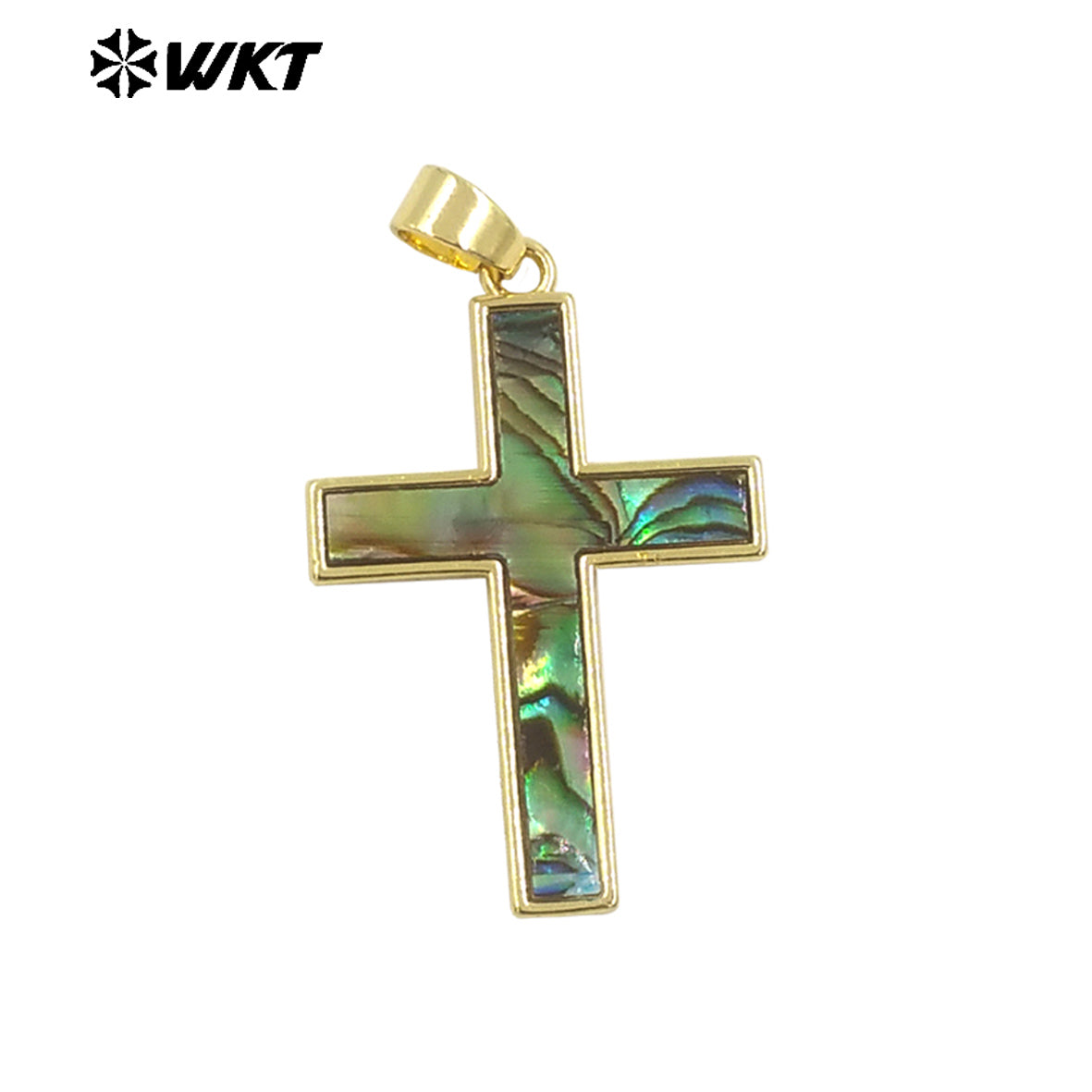 WT-JP378 Wholesale Newest Religious Christian Fashion Gold Natural Shell Cross Pendants for Unisex Jewelry Design