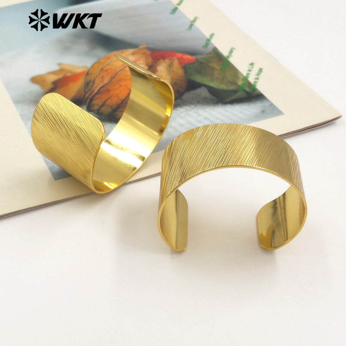 WT-B668 Wholesale New Design Unisex 18K Gold Plated Natural Yellow Brass Bracelet Can Be Used As Daily Decoration and Party