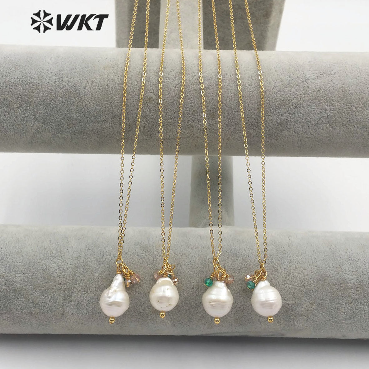 WT-JN108 New Arrival Natural Pearl Necklace and Color Beads Women Stylish Charm Jewelry Pearl Necklace in Stock