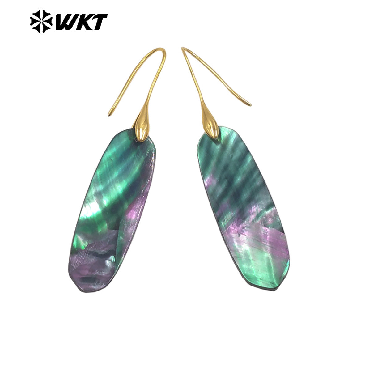 WT-MPE162 Good Quality Vintage Style Sparkling Multi Shapes Natural Abalone Shell Earrings For Ladies Party Jewelry Gift