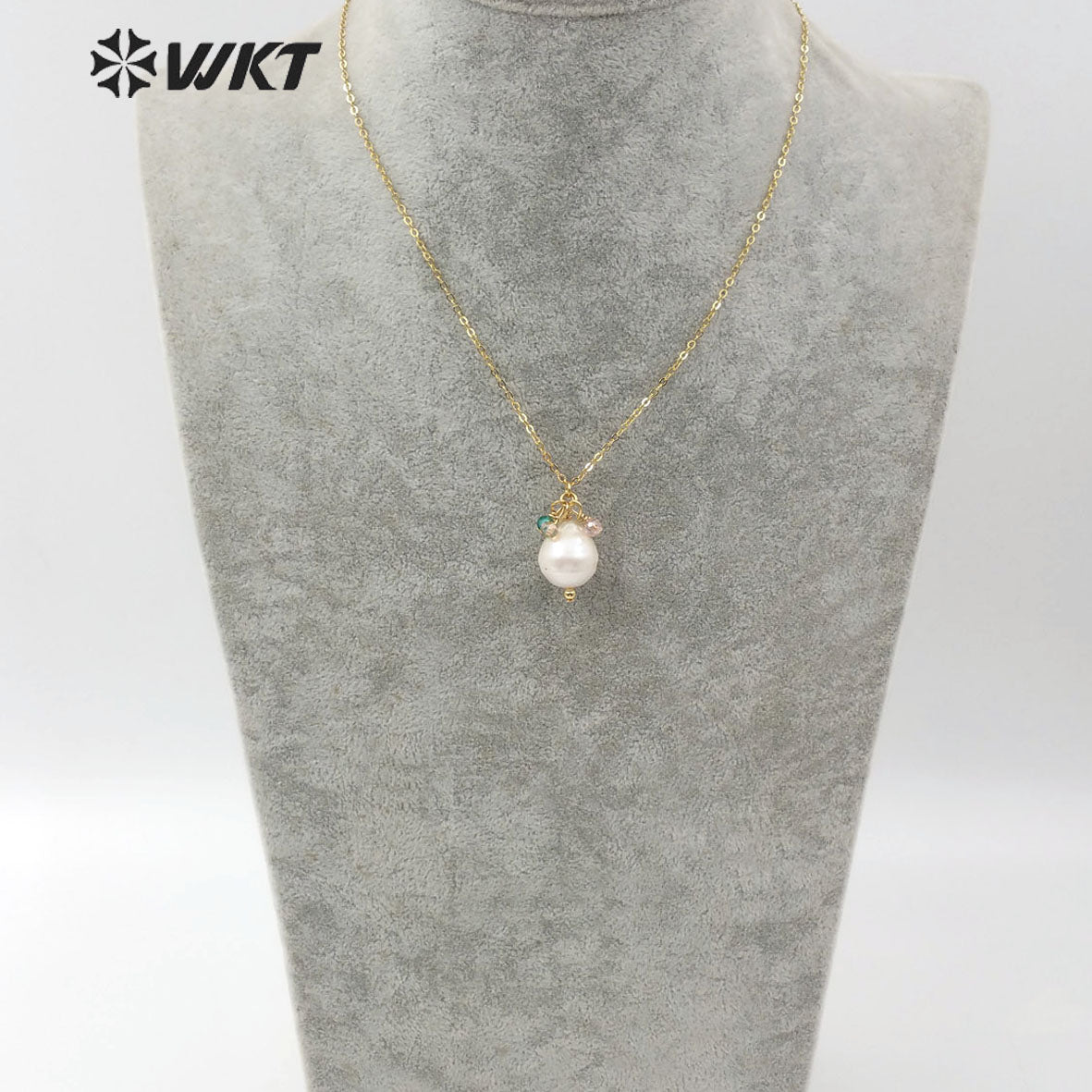 WT-JN108 New Arrival Natural Pearl Necklace and Color Beads Women Stylish Charm Jewelry Pearl Necklace in Stock