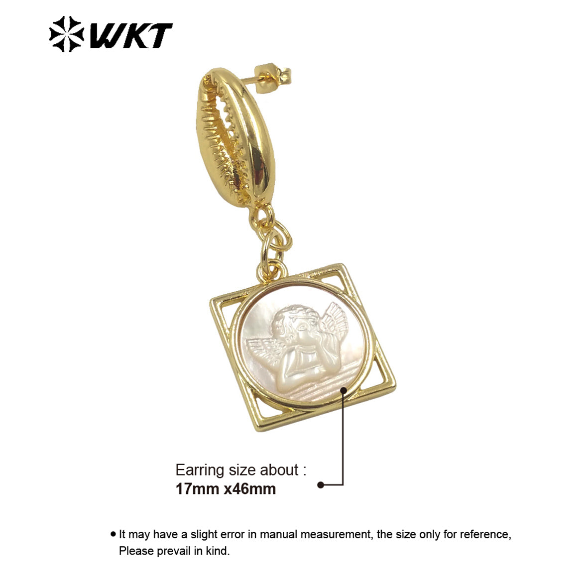 WT-MPE067 Spiral Brass Earring Micro Pave Earring Shape Classic Vintage Pearl Character Pendant Women Pearl Earring