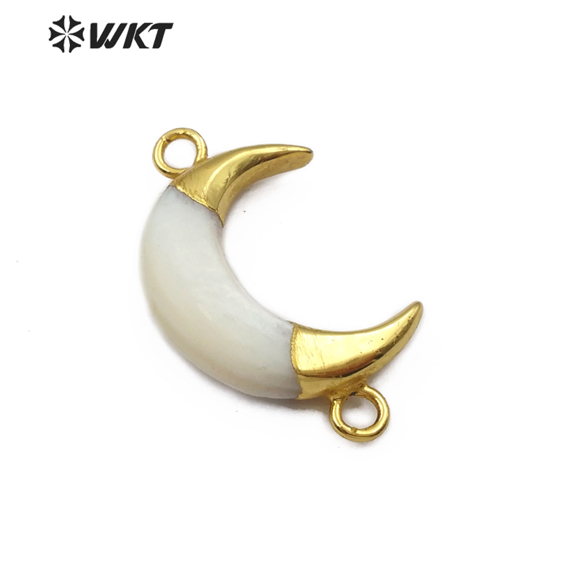 WT-C286 New Design Jewelry Crescent Horn Shell Pendant Connector Gold Connector Wholesales in Stock Connector