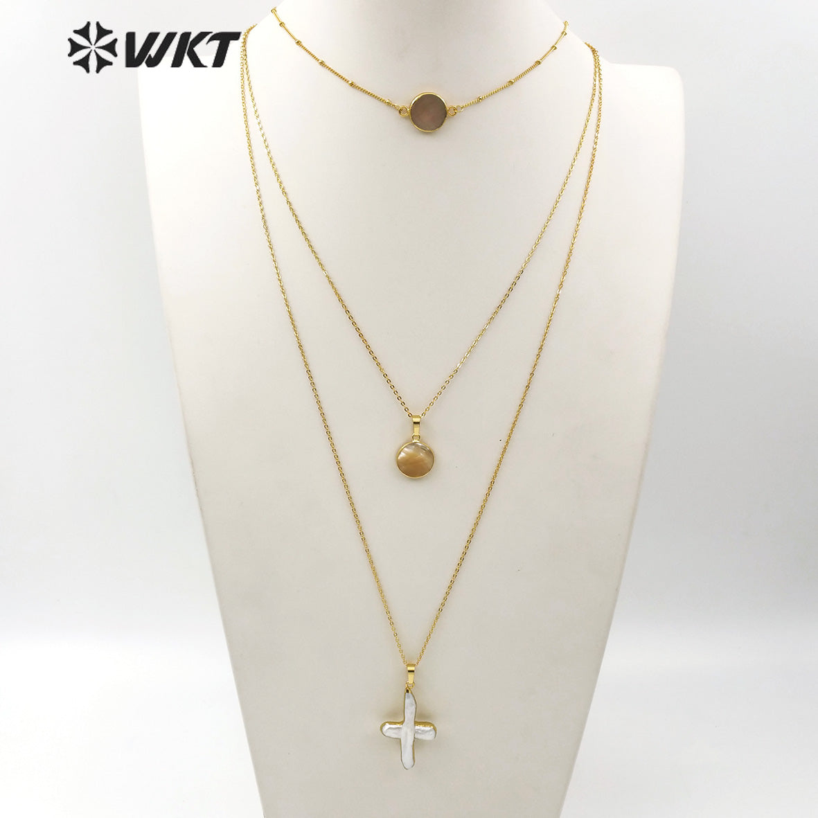 WT-JN109 Exclusive Design One Set Pearl and Stones Necklace Lady New Fashion Jewelry Pearl With Stone Necklace