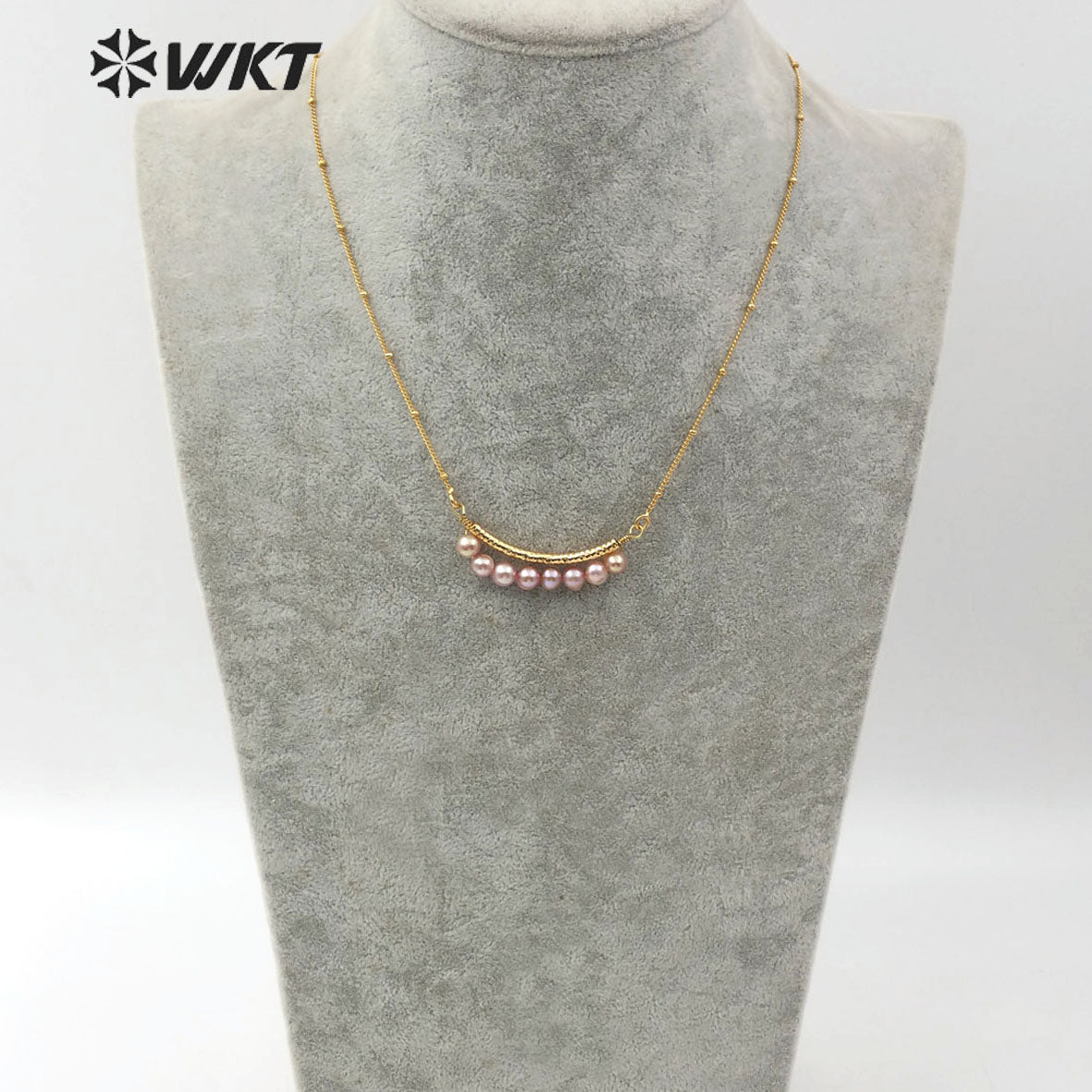 WT-JN102 Wholesale Natural Pearl Bend Necklace Three Colors Selection Women Fashion Hot Sales Jewelry Pearl Necklace