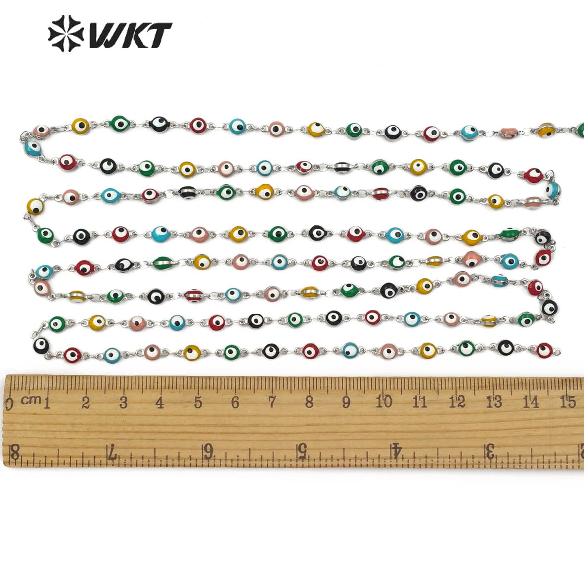 WT-RBC103 Wholesale Sliver Color Chain Can DIY Necklace and Bracelet Stainless Steel Eye Chain in IPG Plated Beads Chain