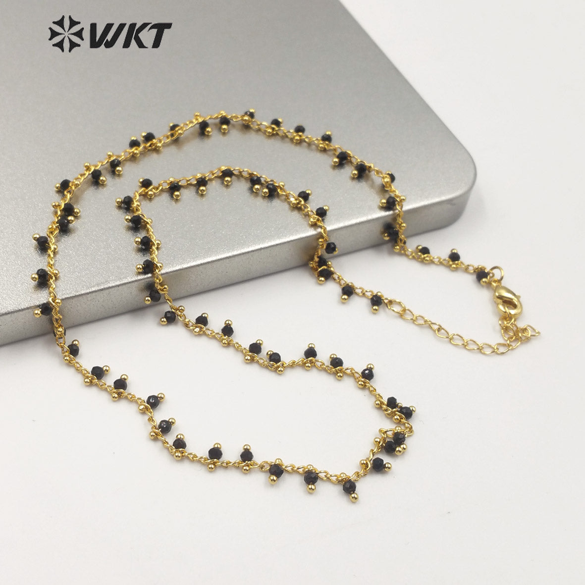 WT-N1202 Hot Sales Crystal Beads Chain Fashion Jewelry Rosary Beads Chain 3mm New Arrival Crystal Beads Necklace