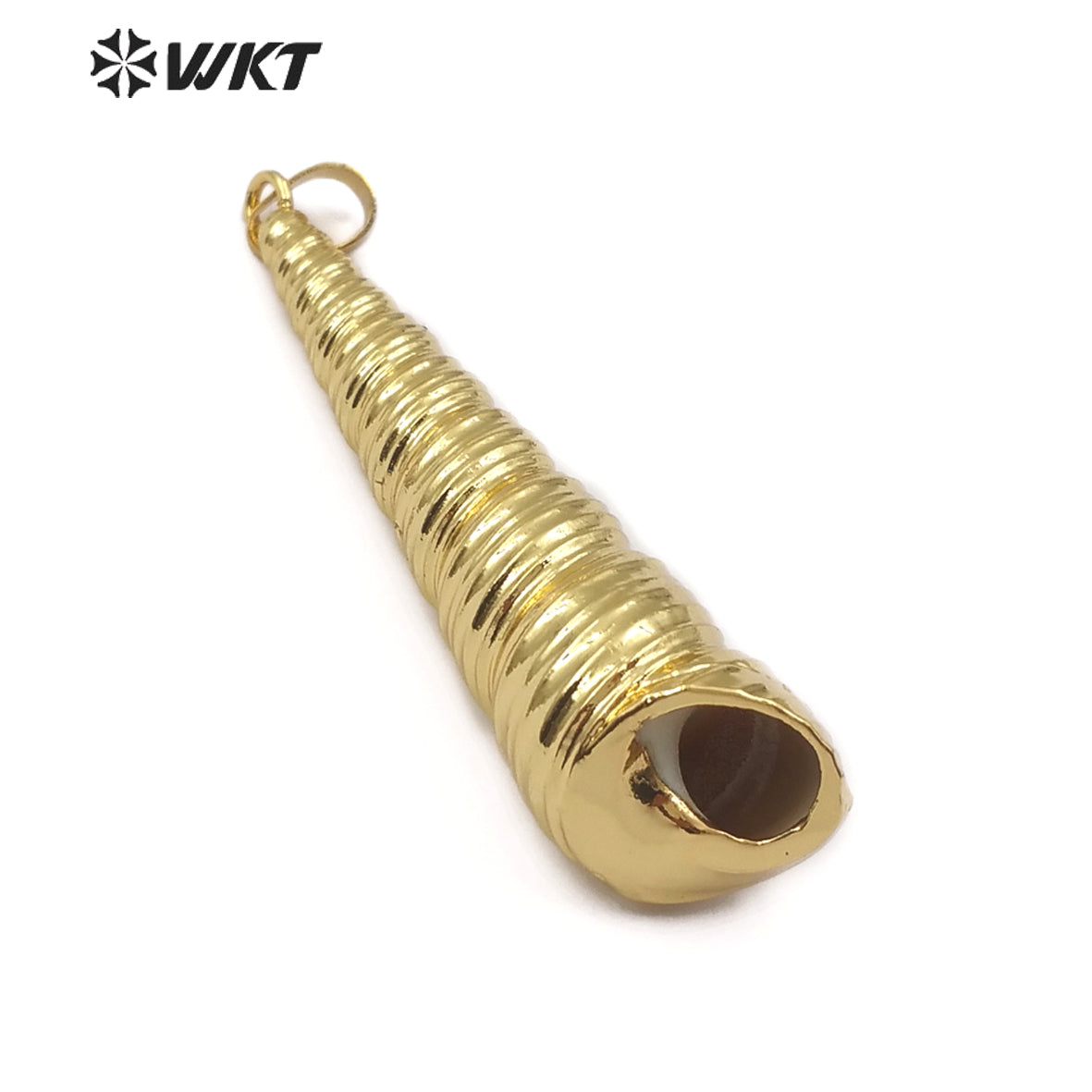 WT-JP118 Fashion Pendant Jewelry for Women Shell Necklace Full Gold Dipped Long Conch Pendant Trumpet Shell Pendant