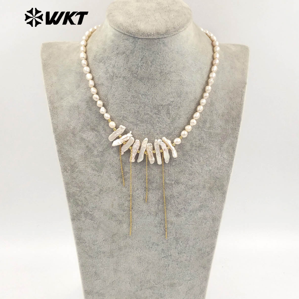 WT-JN278 Amazing Gorgeous Europe Hot Styles Natural Freshwater Pearl Necklace for Women Choker Design
