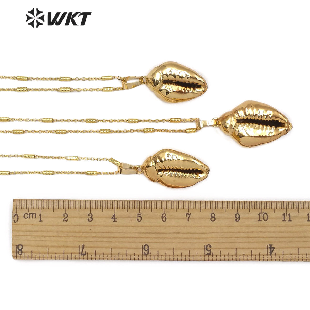 WT-JN081 Bohemian Style Natural Sea Shell Jewelry With 18K Full Gold Dipped for Women Shell Pendant Natural Cowrie Necklace