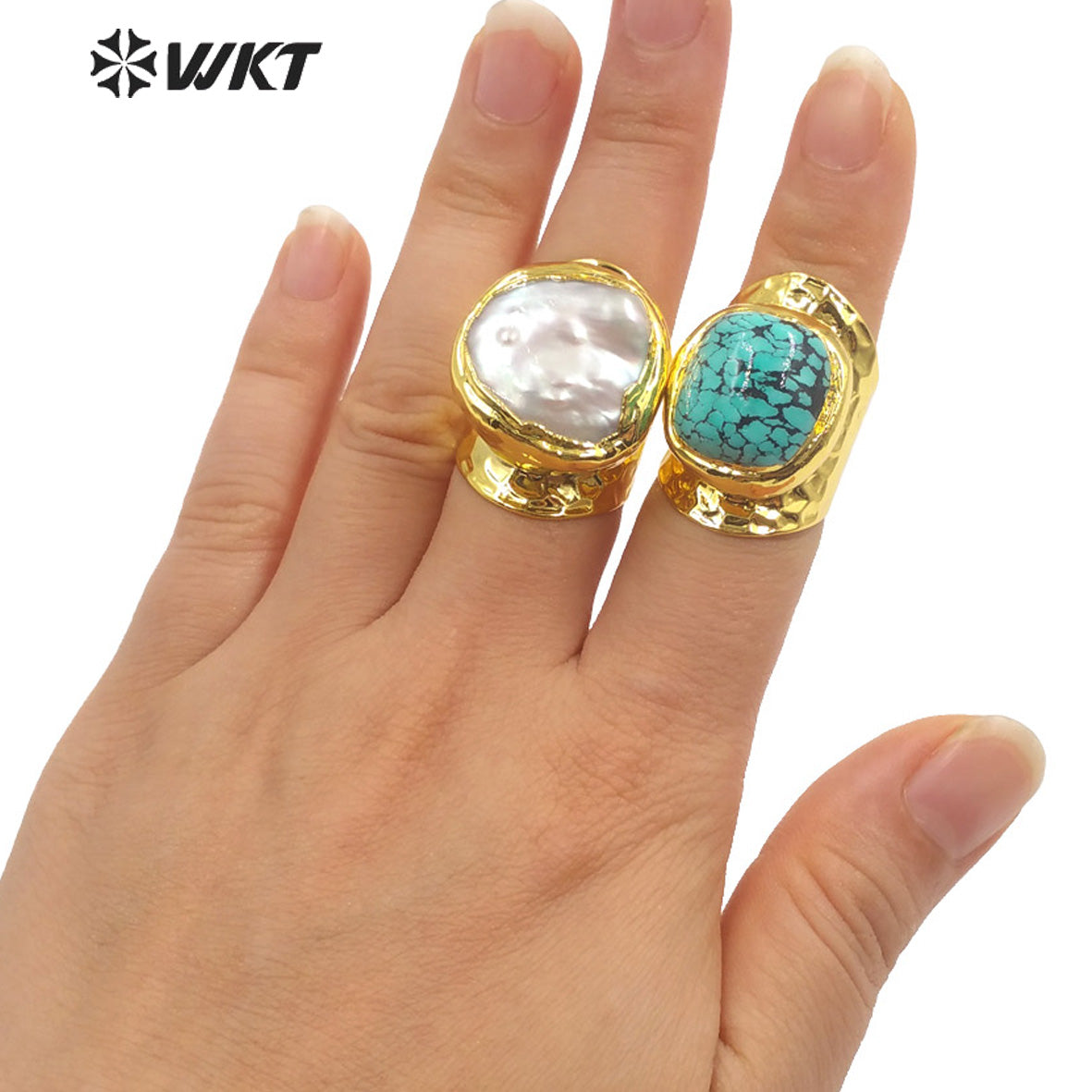 WT-MPR063 Freshwater Pearl Vintage Style Stravagante 18k Gold Plating Trendy Ring Lovely Women Ring for Gift