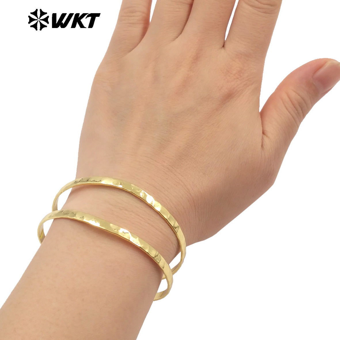 WT-B671 Wholesale Exquisite Simple 18K Gold Plated Natural Yellow Brass Gold Bracelet for Men and Women As Daily Decoration