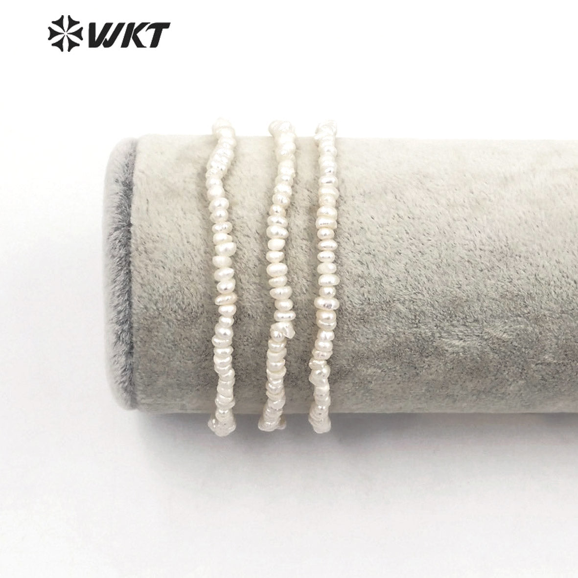WT-MPB069 Amazing Tiny Potato Shape Freshwater Pearl Bracelet Simple Elegant Hand Strand Gorgeous Pure Pearl Bracelet with Chain