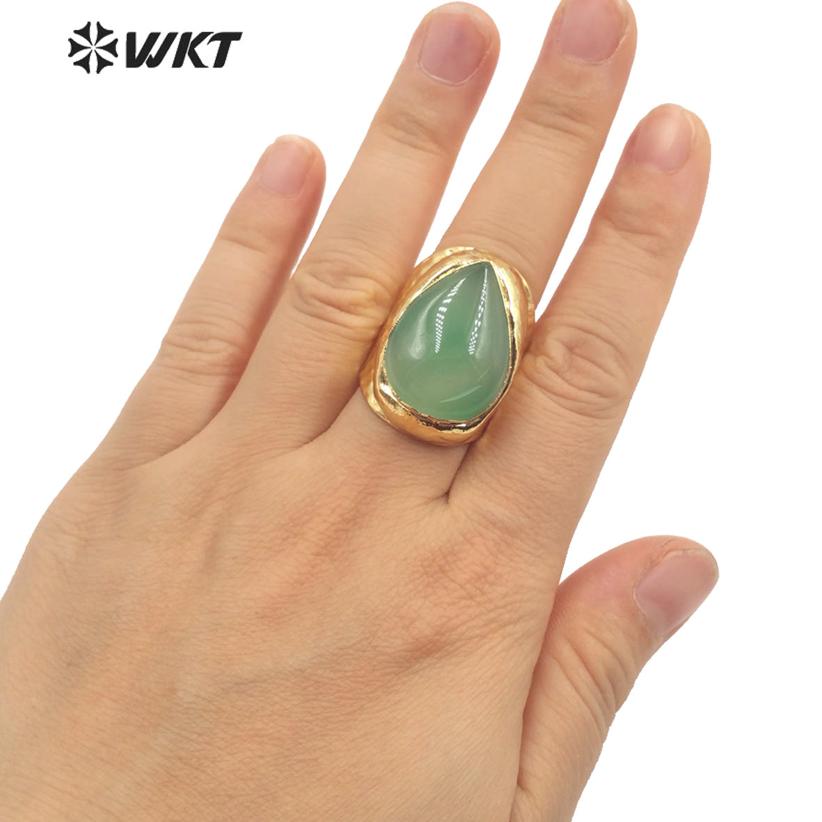 WT-R414 Beautiful Multicolor Waterdrop Gemstone Ring 18k Gold Plated High Quality As Women Gift Rings Natural Gemstone Rings