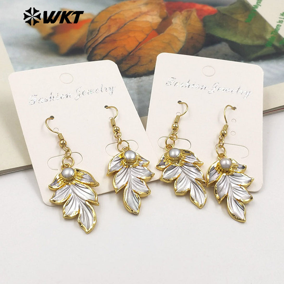 WT-MPE143 Charming 18K Gold Plated Natural Pearl Women Long Earrings for Work Daily Decorative Jewelry Finished As Special Gift