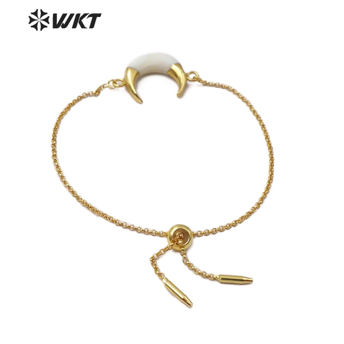 WT-B500 Newest Crescent Shell Bracelets Fashion Crescent Horn Shape Bracelet Women Stylish Shell Charm Bangle
