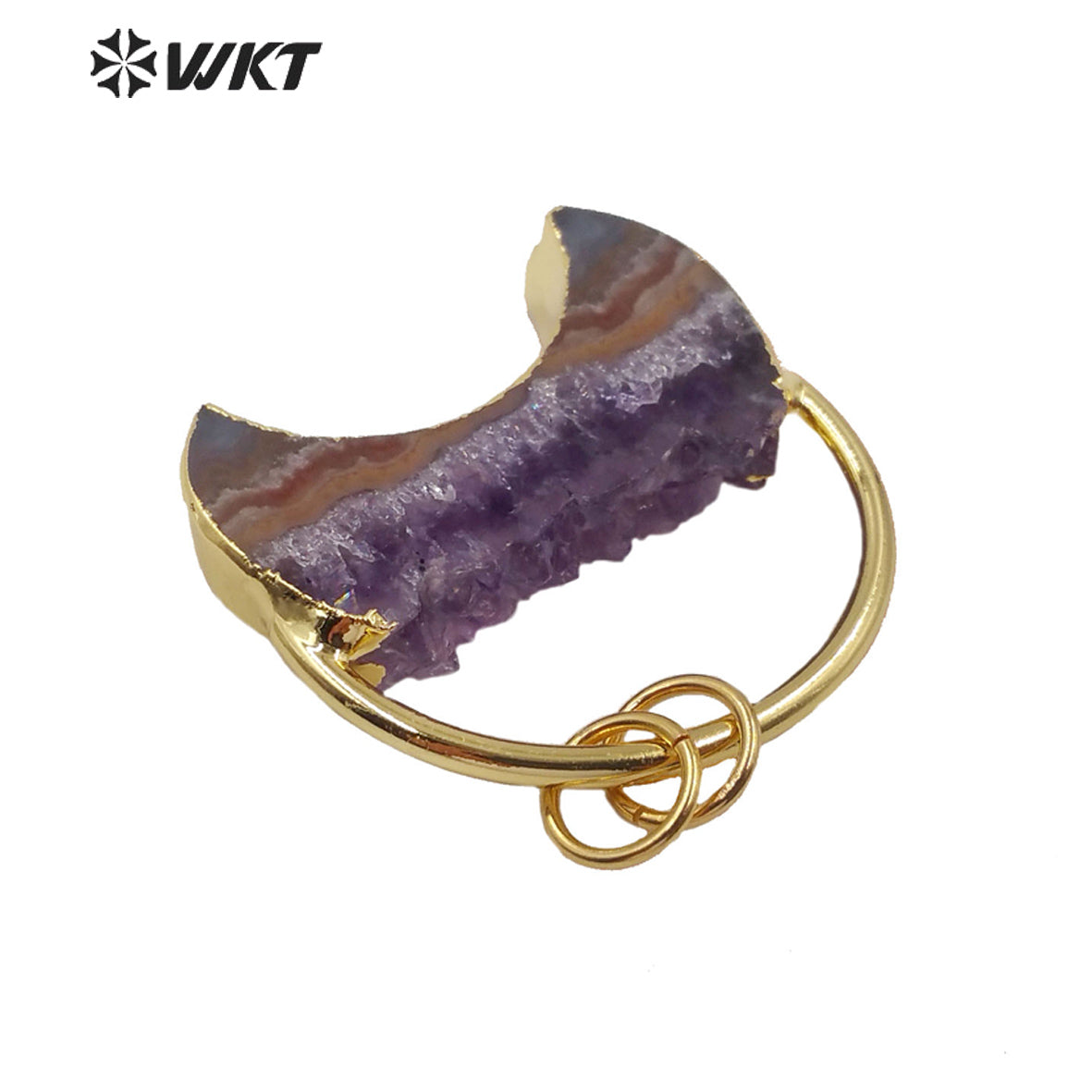 WT-P1534 Newest Crescent Amethyst Pendant Popular Lady Charming Jewelry Natural Amethyst Pendant for Necklace