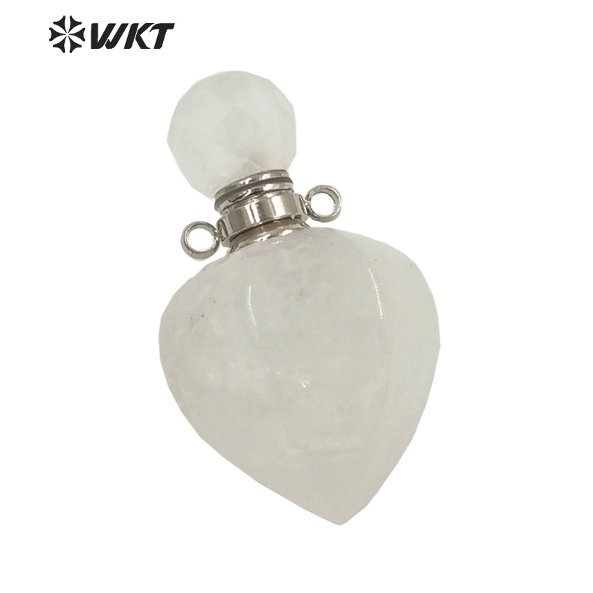 WT-P1636 Amazing Gold Electroplated Crystal Quartz Stone Perfume Bottle Jewelry Pendant Small Drop Bottle Pendant