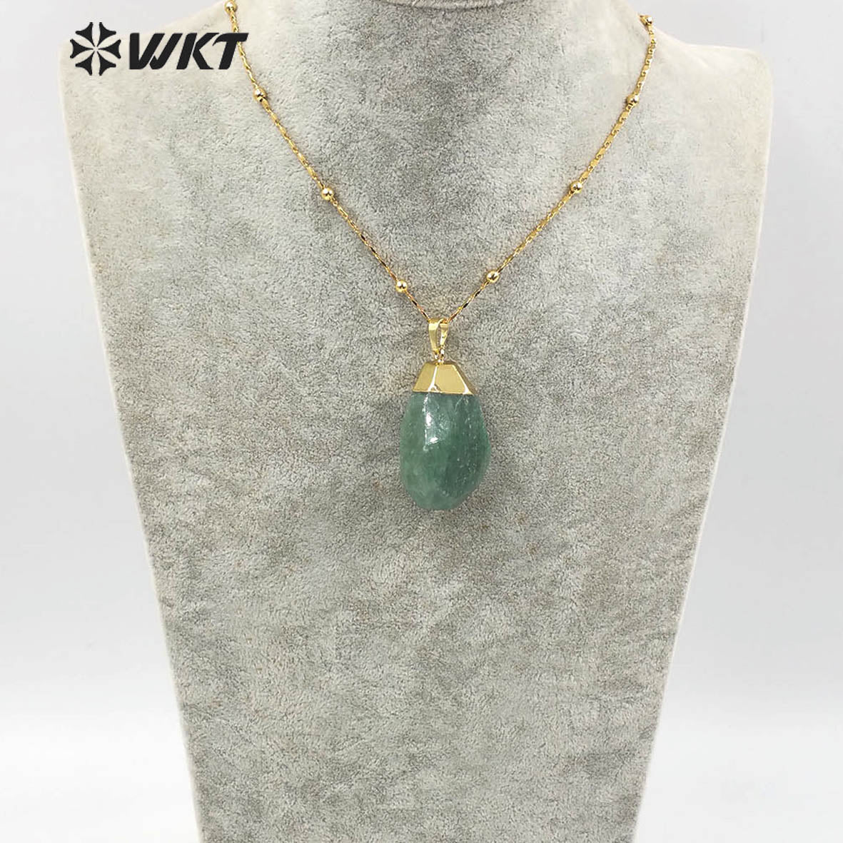 WT-N1209 Newest Natural Gemstone Necklace Gold Plated Stylish Women Charm Jewelry Natural Stone Necklace
