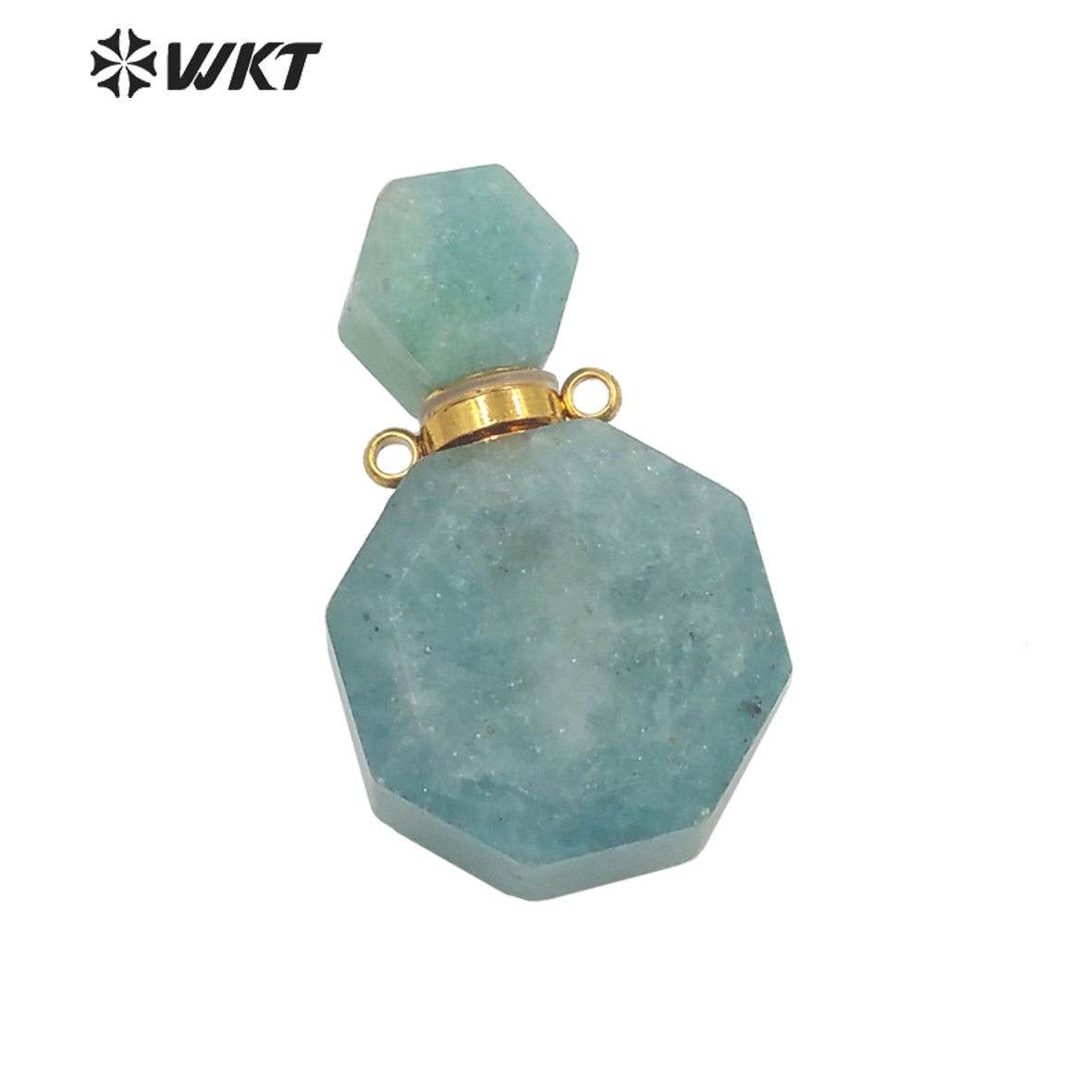 WT-P1759 WKT Hot Sale! Natural Stone Perfume Bottle Pendant Pink Quartz Amethyst Amazonite Pendant Jewelry Necklace Accessory