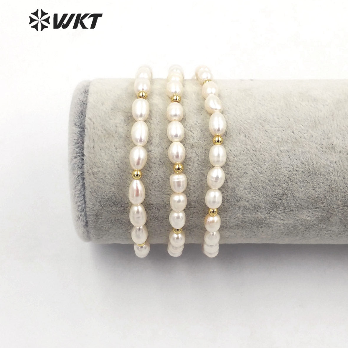WT-MPB070 Wholesale New Design Precious Rice Shape Real Freshwater Pearl Bracelet with Extend Chain Women Bracelet for Wedding