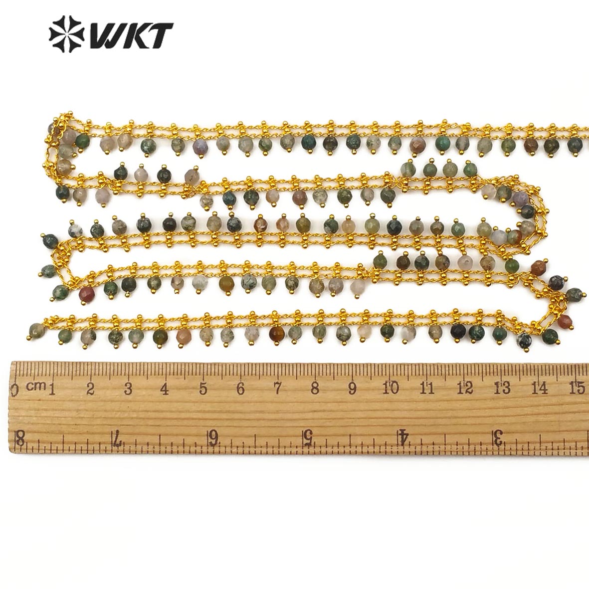 WT-RBC109 Natural Agate Bead Chain Hot-selling High Quality Agate Gold Chain Can DIY Jewelry Necklace or Bracelet