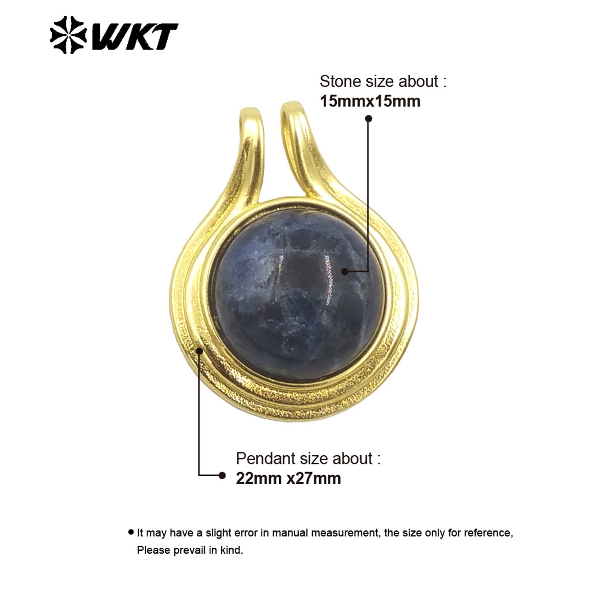 WT-P1964 Wholesale Fashion Gold Plated Round Unique Ball Stone Pendant With Bezel Setting in Vintage Design