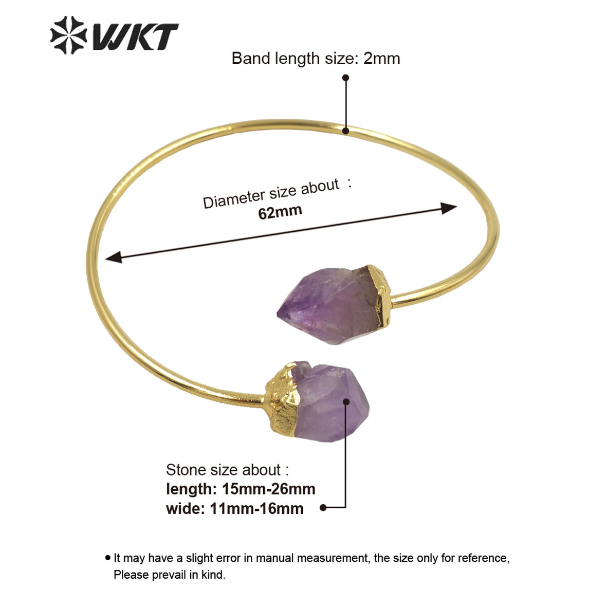 WT-B585 Wholesale Women Chic Gorgeous Bangle Lovely Popular Yellow Citrine and Amethyst Bangle for Party Wearing Stone Jewelry
