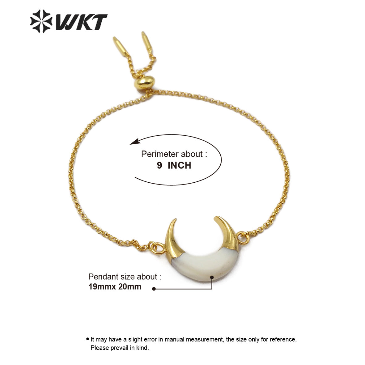 WT-B500 Newest Crescent Shell Bracelets Fashion Crescent Horn Shape Bracelet Women Stylish Shell Charm Bangle
